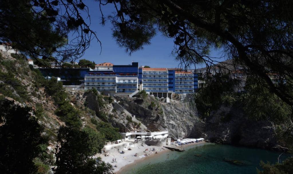 Hotel Bellevue Dubrovnik panorama view of beach and hotel